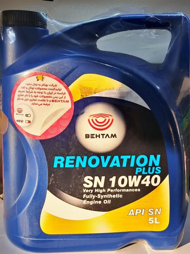 روغن موتور رنوویشن پلاس (الف سابق) بهتام SN 10w40 (پنج لیتری) - Image 1