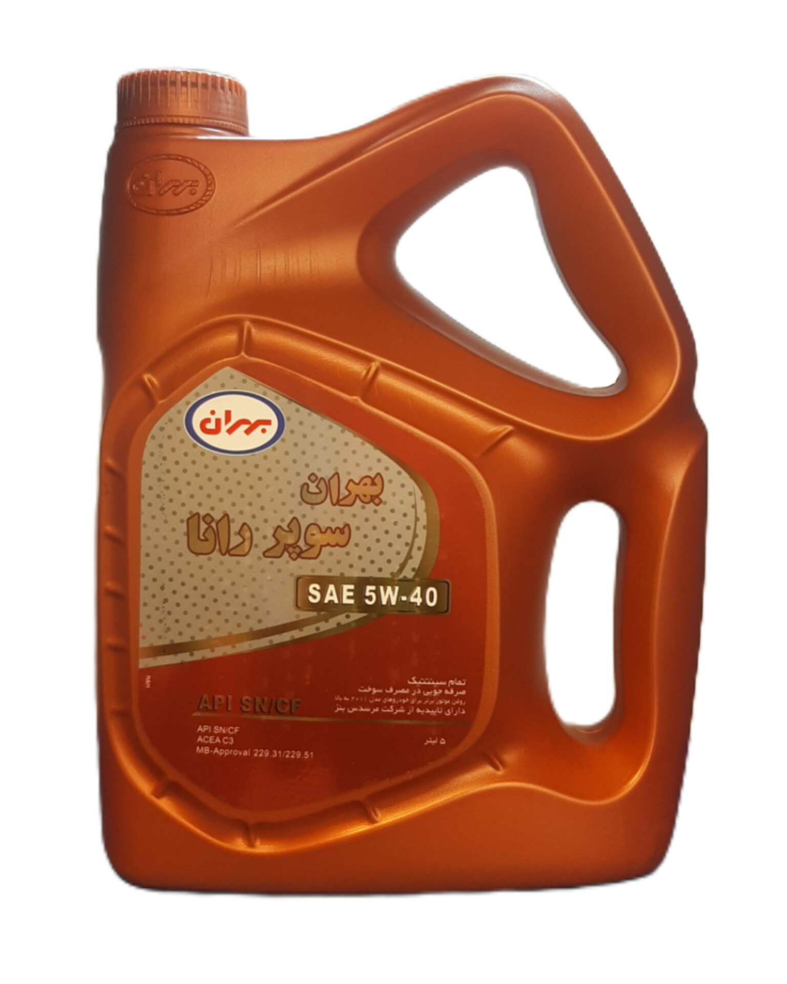 InShot_20251026_114858917 روغن موتور بهران سوپر رانا 5w40 (پنج لیتری) SN - Image 1